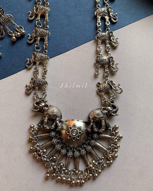 Elephant motif mala set - Design 1