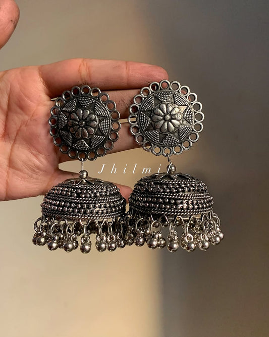Oxidized Jhumka Design 34