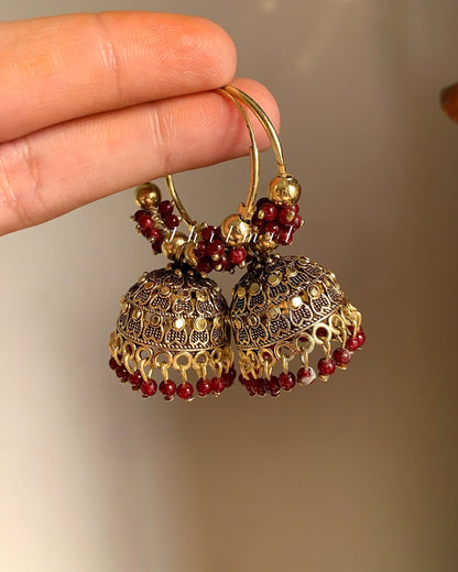 Colored Baali Jhumki Golden