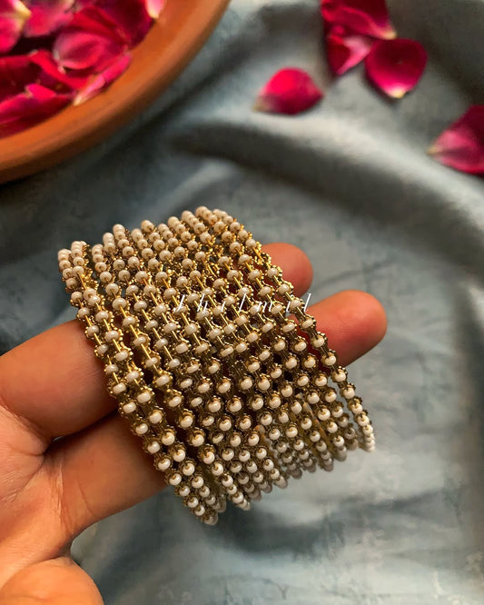 Golden Moti Bangle Set