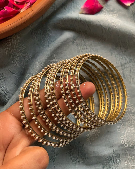 Golden Moti Bangle Set