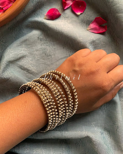 Golden Moti Bangle Set