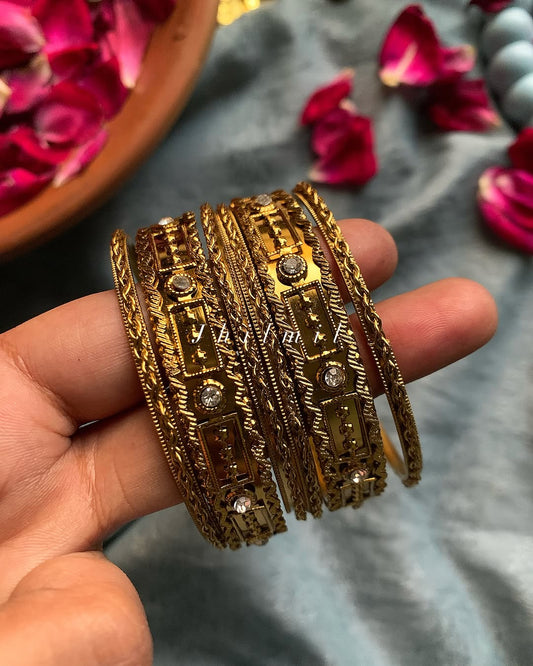 Rekha Bangle Set Golden