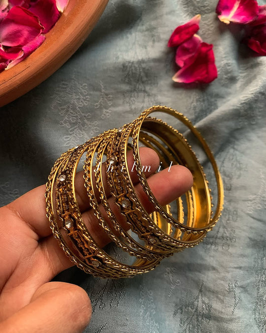 Rekha Bangle Set Golden