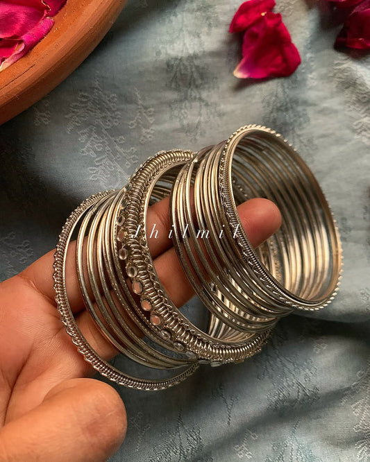 Shama Bangle Set Silver