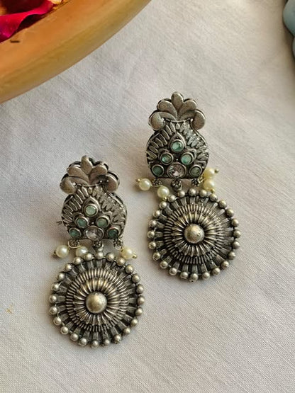 Rajasthani drop circle earrings