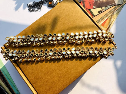 Sheesha kundan anklets