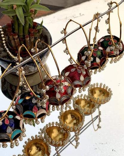 Oversized meenakari hoops Bali
