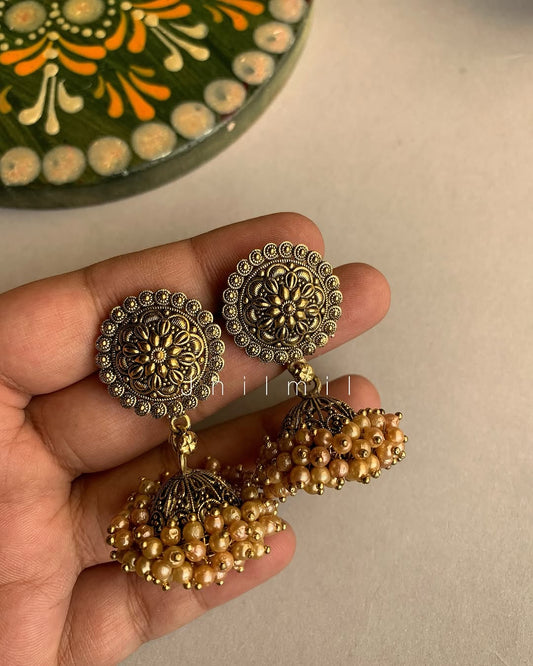 Golden Moti Jhumki