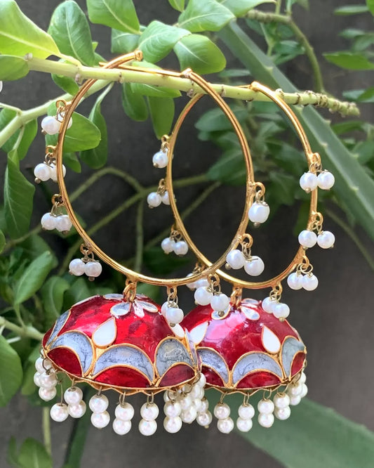 Oversized meenakari hoops Bali