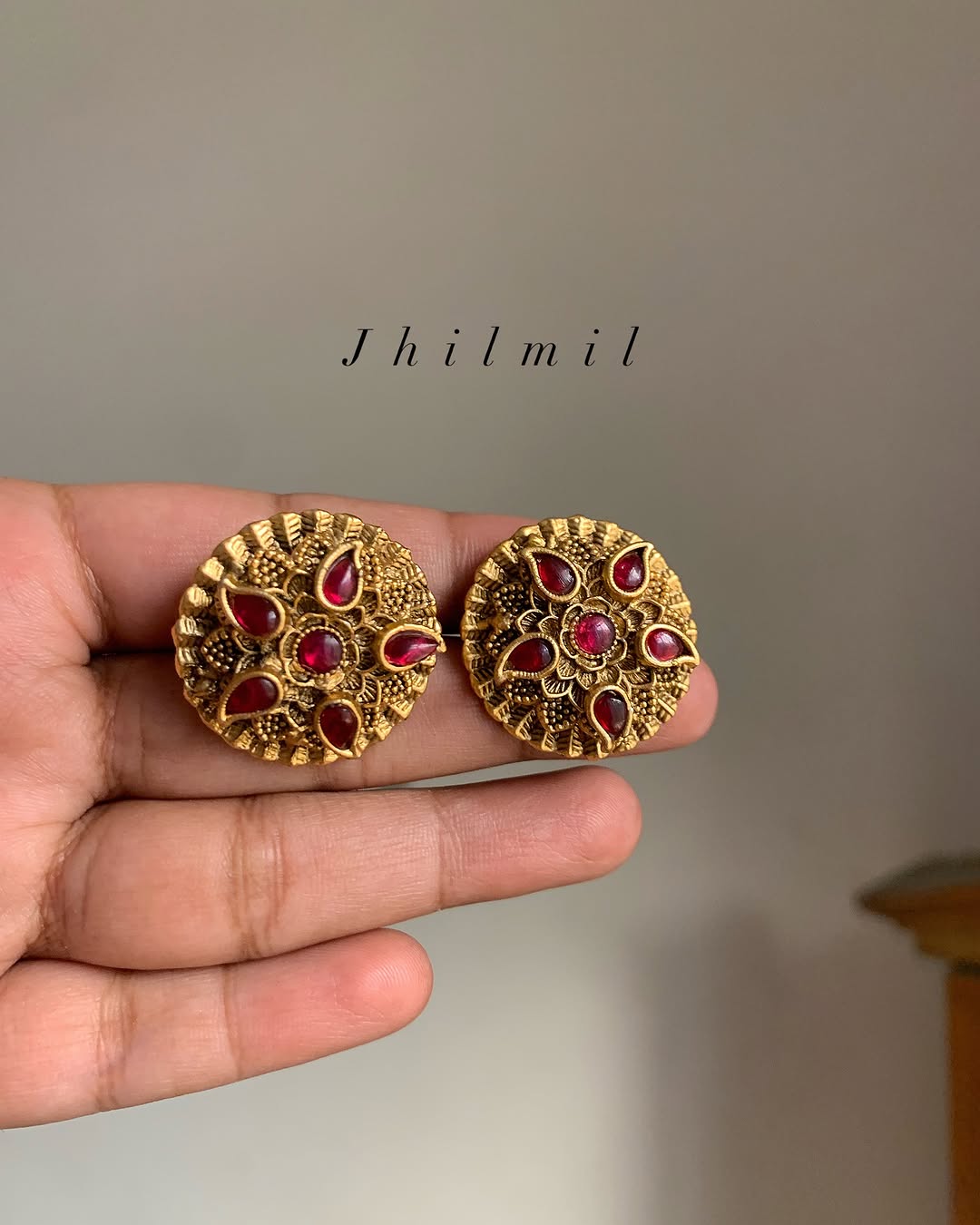 Rajwari Flower Stone Studs