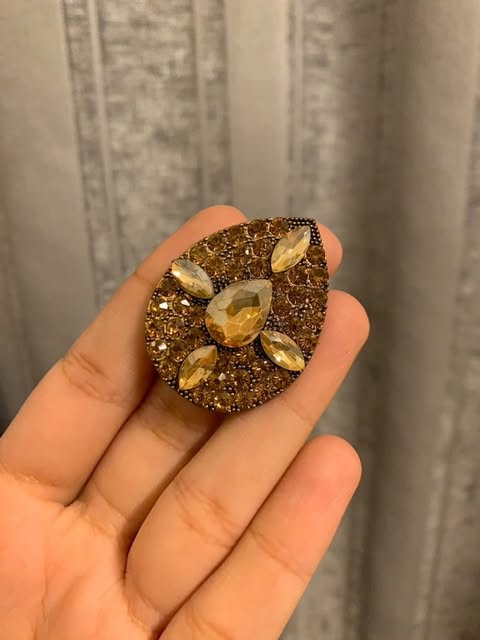 Golden Tear Shape Ring