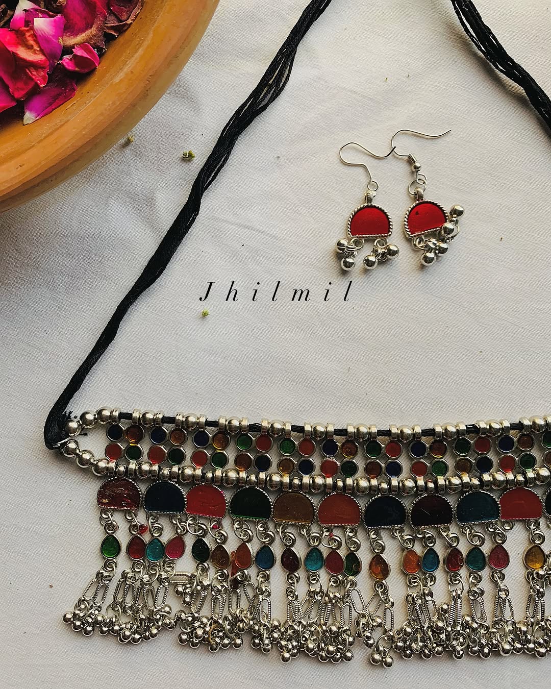 Long Layered Mirror Choker Set