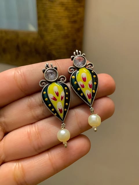 Meenakari Kabootar Earrings - Set 3