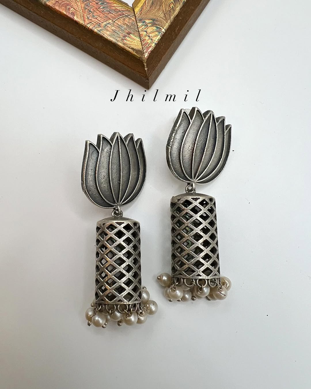 Lotus Cylinder Drop Earrings