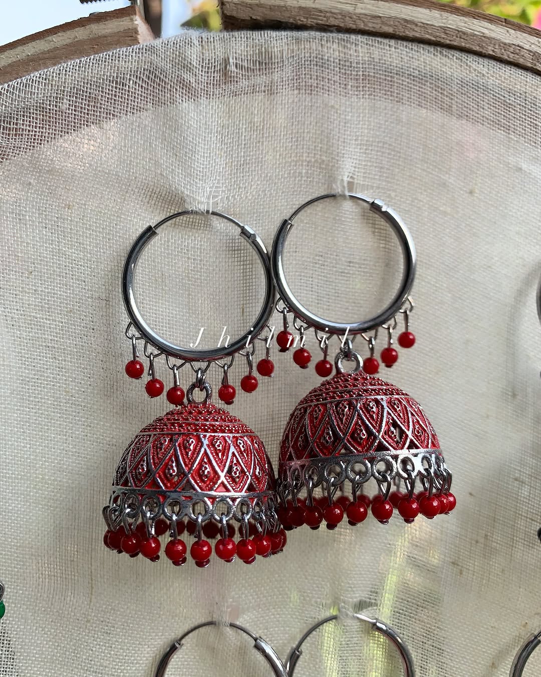 Silver Meena Bali Jhumka