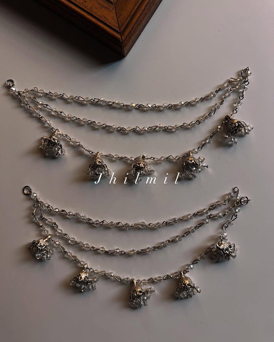 Silver Beaded Sahara Pair