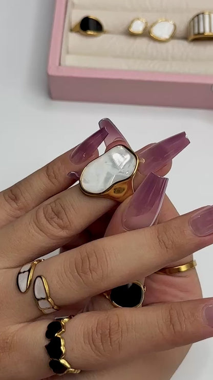 Chunky White Ring