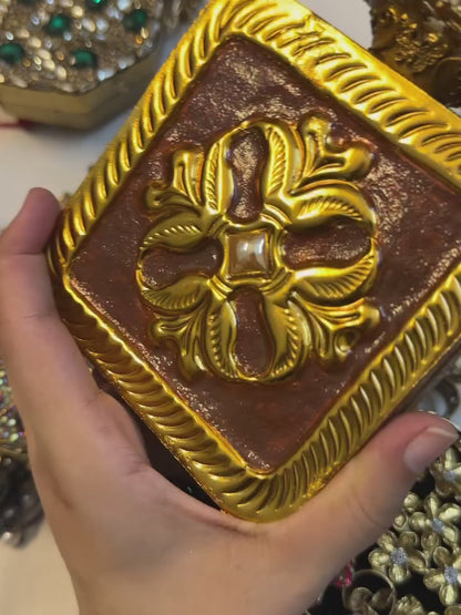 Luxury Clutch - Square Crystal Plum